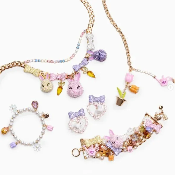 *SOLD on other platform* Betsey Johnson Easter SOMEBUNNYS BABY BOW EGG EARRINGS - Picture 7 of 9